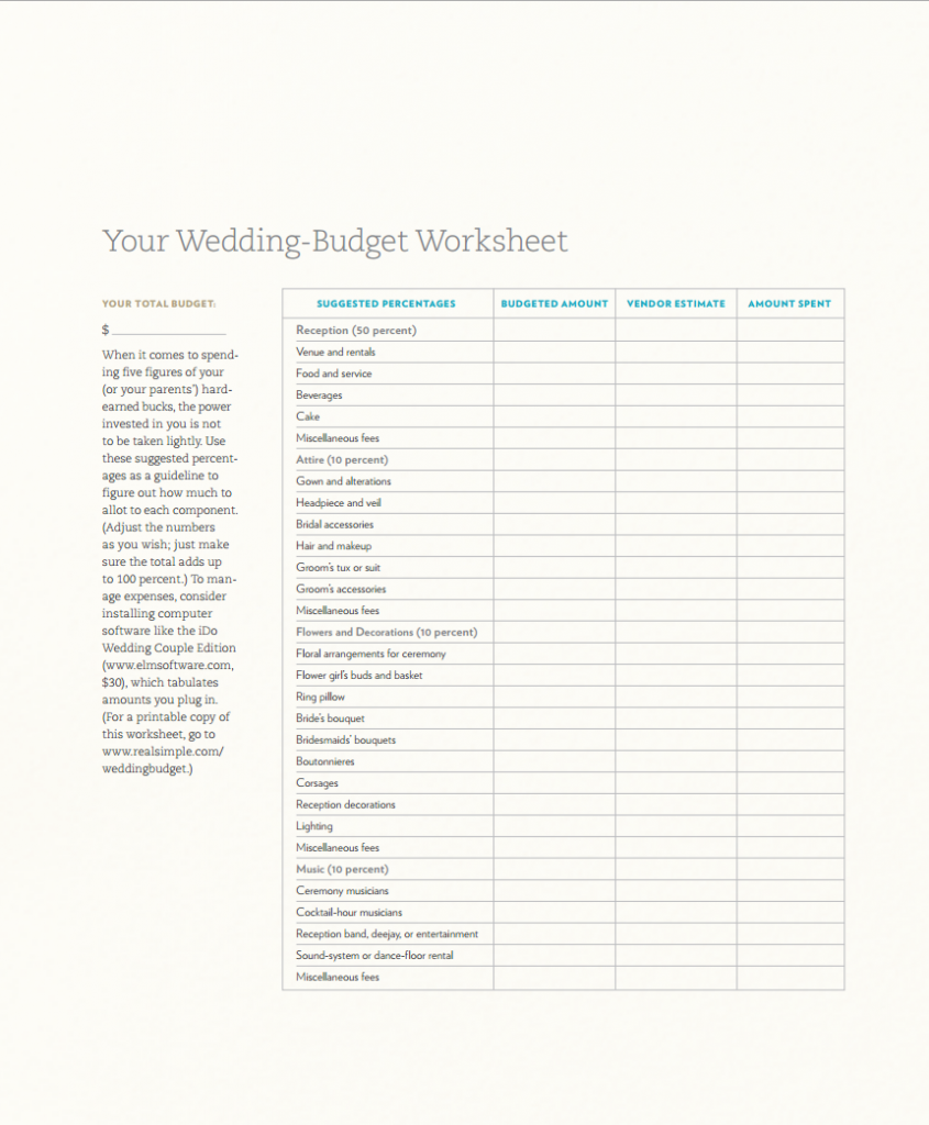 Wedding Budget Checklist Swanky Wedding