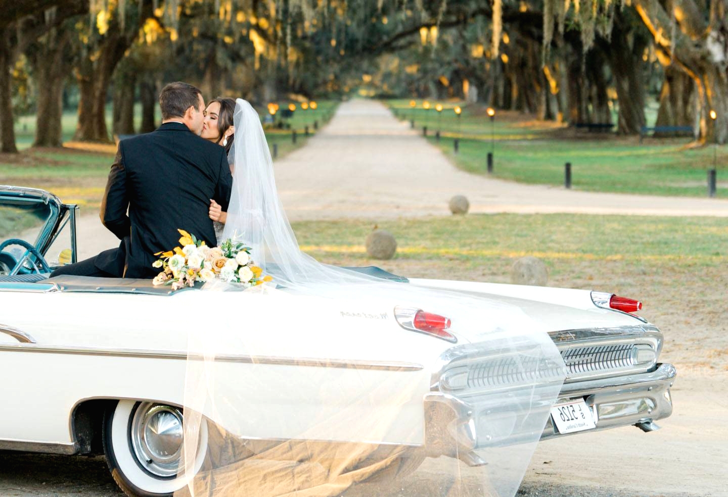 Jewel Toned Fall Lowcountry Wedding ceremony at Boone Corridor - Swanky ...